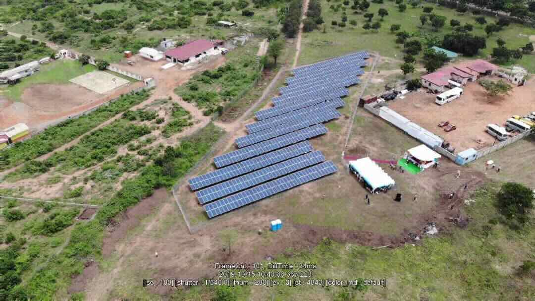 Rooftop solar panels on the Hostels array at Central University Miotso campus